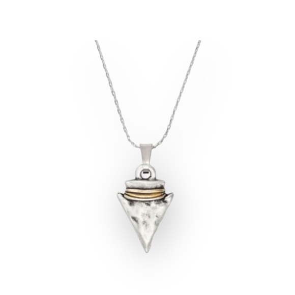 new Alex and Ani 𖤹 Arrowhead Pendant Necklace 𖤹 Rafaelian Silver + Gold Accent - Picture 15 of 16